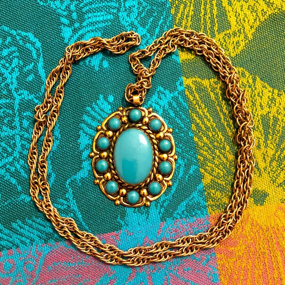 VINTAGE BELL TRADING Silver & Turquoise Necklace